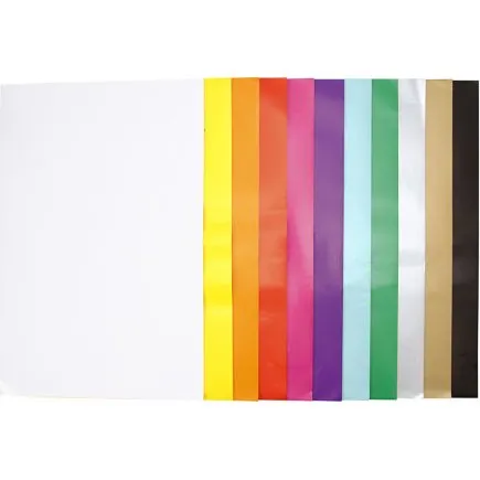 Glanspapir 32x48 cm, 80 g, 11x25 ark, forskellige farver