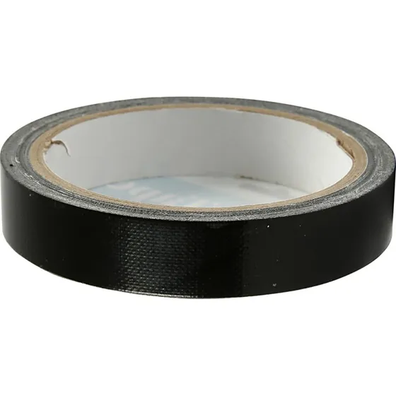 Lærredstape B 19 mm, sort, 25 m