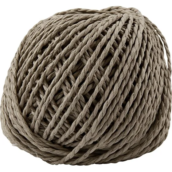 Papirgarn 2,5-3 mm, lys brun, 40 m, 150 g