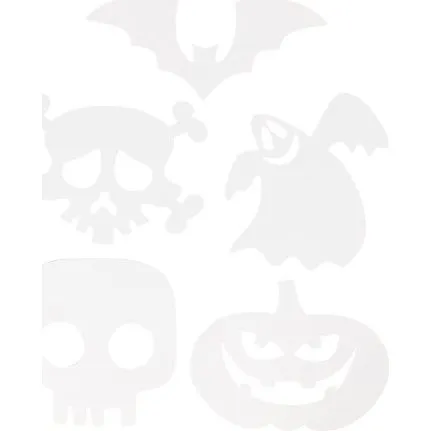 Halloween Figurer, Hvid, 25x17 cm, 16 stk./pk.
