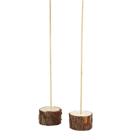 Træfødder med pinde, H: 3 cm, Ø: 5 cm, 2 sæt