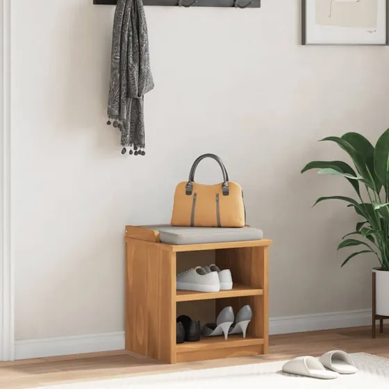vidaXL Sandnes entrébænk 45x40x50 cm i massivt fyrretræ med akacietræfinish