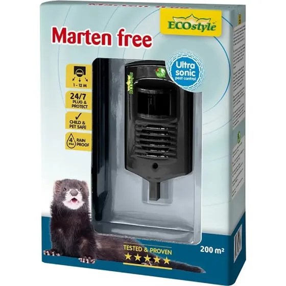 Ecostyle Mårfri 200m2 Batteri Ultralydskræmmer