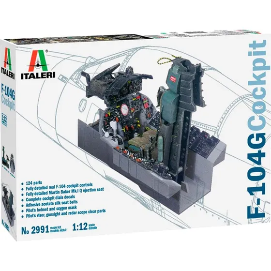 Italeri F-104G Cockpit 1:12 byggesæt