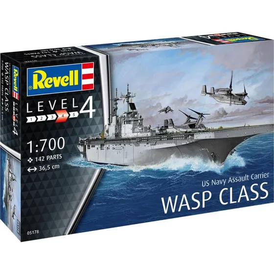Revell Assault Carrier USS WASP CLASS 1:700, 36,5 cm, 142 dele