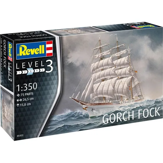 Revell Gorch Fock 1:350 modelskib med 75 dele
