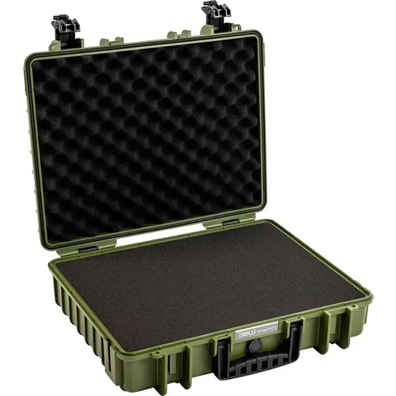 B&W 6040 Outdoor Flightcase med Skum Polstring, Mørkegrøn