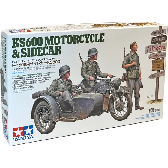 Tamiya KS600 Motorcykel med sidevogn 1:35