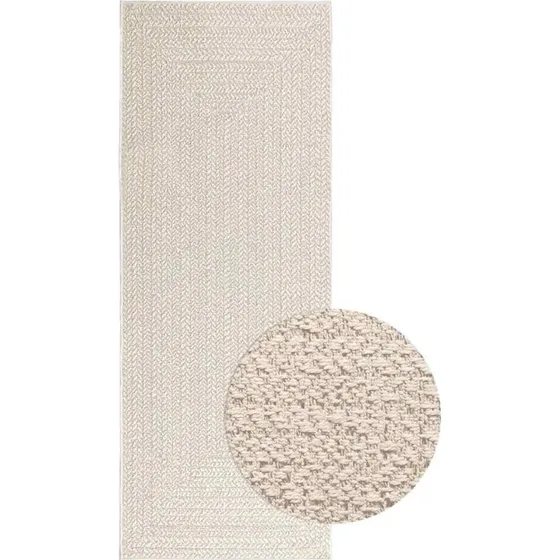 vidaXL ZIZUR gulvtæppe 80x200 cm jute-look, indendørs og udendørs