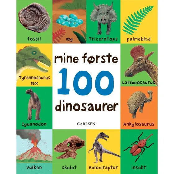 Mine første 100 dinosaurer – Børnebog med billeder og ord
