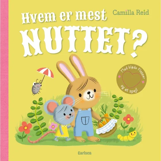 Hvem er mest nuttet? – Solid papbog med flapper og spejl for 12 måneder+