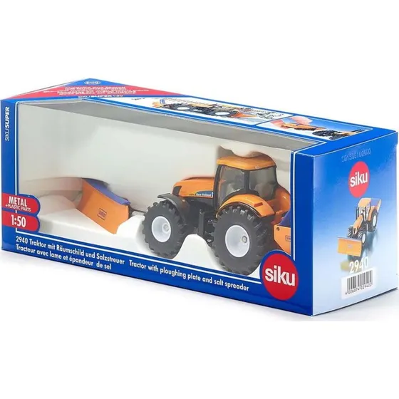 SIKU 1:50 Traktor med Plov og Saltspreder