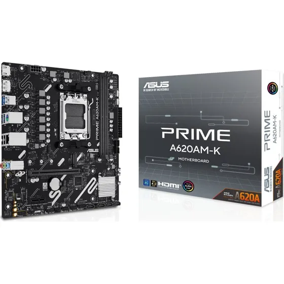 ASUS PRIME A620AM-K Bundkort, micro ATX, AM5, DDR5