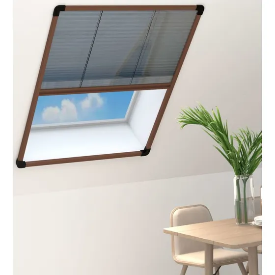 vidaXL Plisseret Insektnet 80x120 cm Aluminium Brun