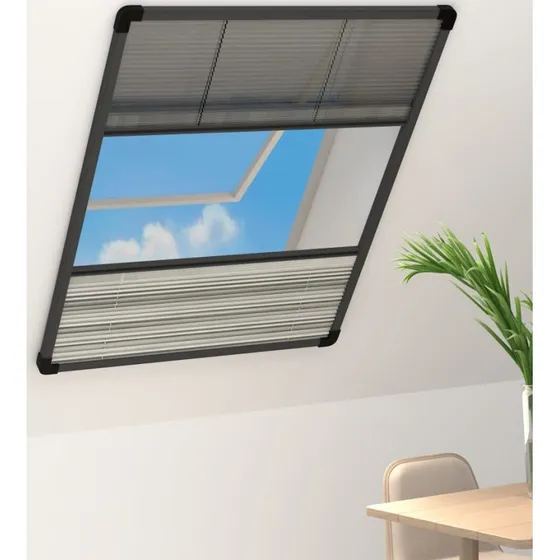 vidaXL Plisseret Insektnet 80x120 cm Antracitgrå med Afskygning