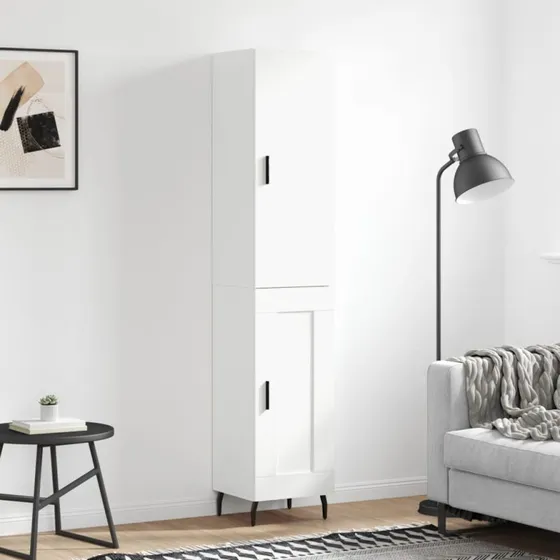 vidaXL Skab 34,5x34x180 cm Konstrueret Træ Hvid