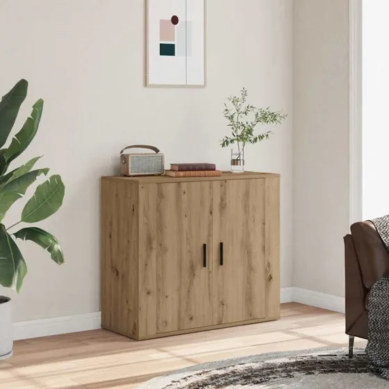 vidaXL Skænk 80x33x70 cm Konstrueret Træ Egetræsfarve