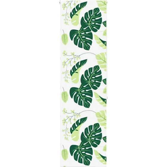 vidaXL Bruserullegardin 60x240 cm, Grønne Blade, Stofbredde 56 cm