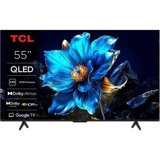 TCL 55T69C 55" QLED 4K Google TV børstet metal