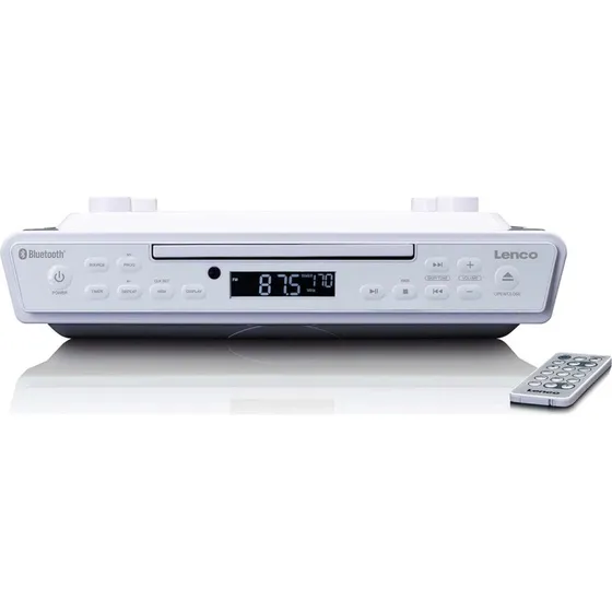 Lenco KCR-150 Hvid Køkkenradio med CD, Bluetooth og Fjernbetjening