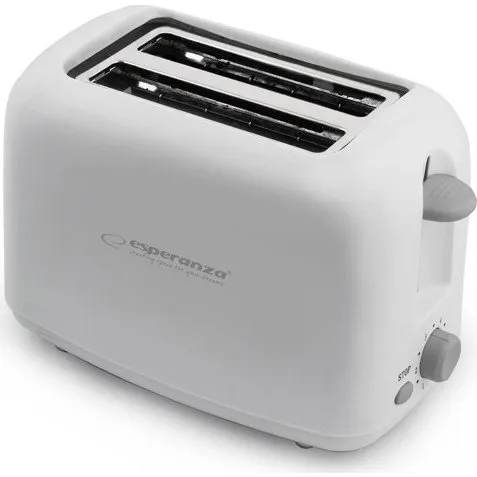 Esperanza EKT002 Brødrister 2-skiver, 600 W, hvid