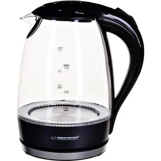 Esperanza Elkedel 1,7 L Sort med LED