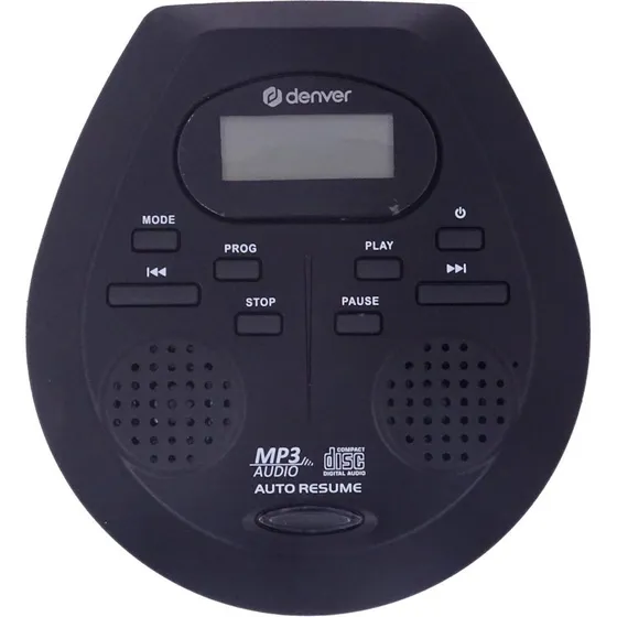 Denver DMP-395B Bærbar CD-afspiller med indbyggede højttalere, sort