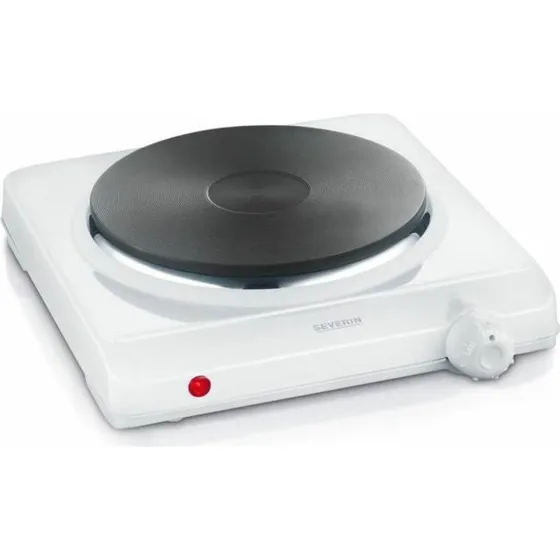 Severin KP1091 1500W elektrisk kogeplade, hvid, 18,5 cm