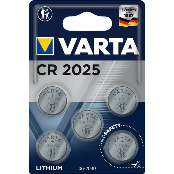 Varta CR2025 3V Lithium Knappcelle 5-pak