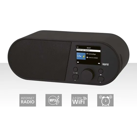 Imperial i105 WLAN internetradio med 2,4 tommer farveskærm, Sort