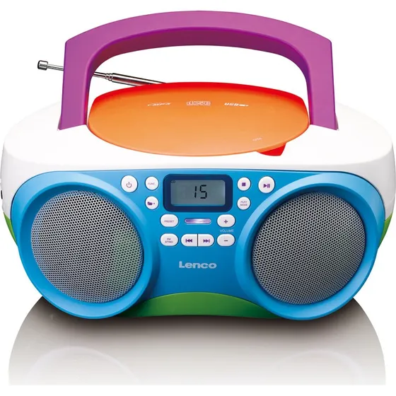 Lenco SCD-41 - Bærbar FM-radio, CD & USB-afspiller, flerfarvet