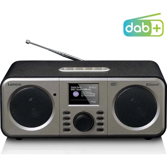 Lenco DAR-030BK Stereo DAB+ FM-radio med Bluetooth® Sort