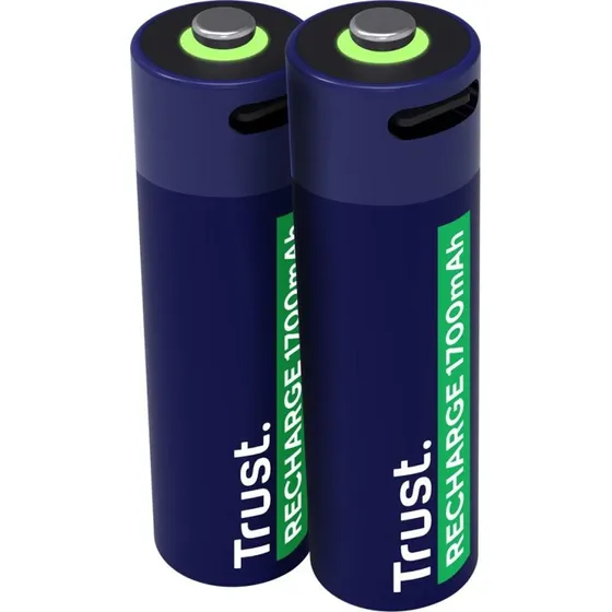 Trust Genopladelige AA Batterier 1700 mAh, 2 stk.