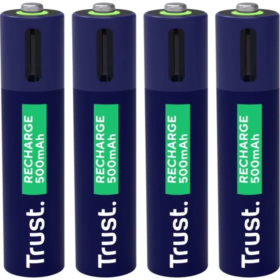 Trust USB-C Genopladelige AAA Batterier 500 mAh, 4 stk.