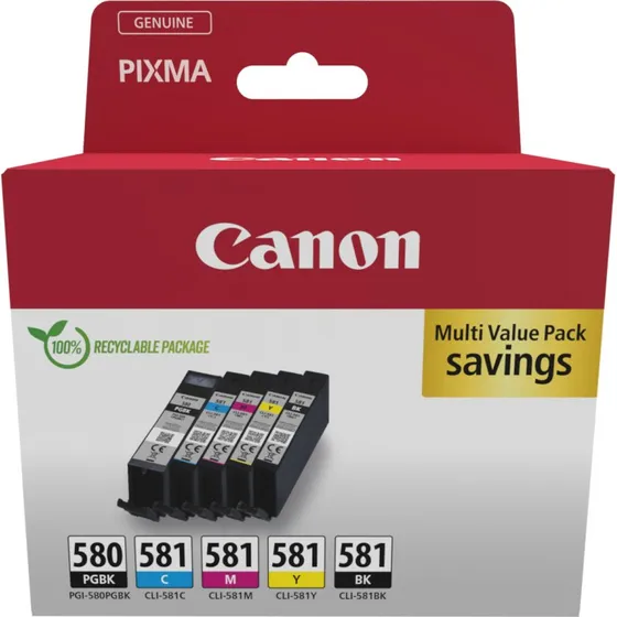 Canon PGI-580BK/CLI-581 BK/C/M/Y Multipack 5 pakker