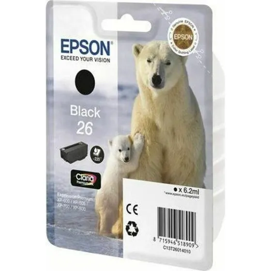 Epson 26 T2601 Sort Original Blækpatron