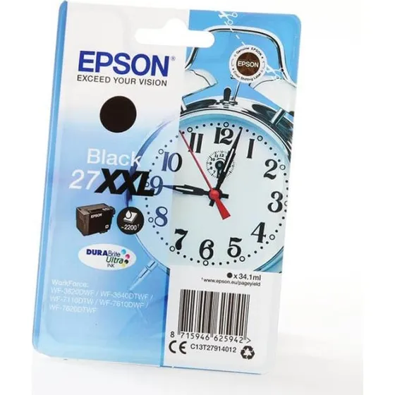 Epson 27XXL Sort Blæk C13T27914012 – 2200 Sider, Extra Høj Kapacitet