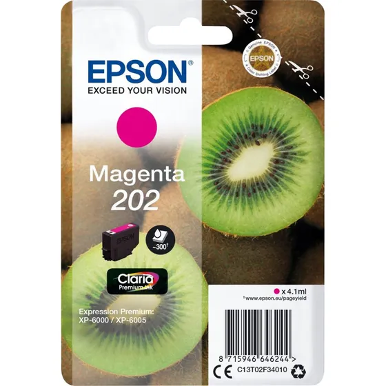 Epson 202 Magenta Blækpatron 4,1 ml – Original for XP-6000/6100