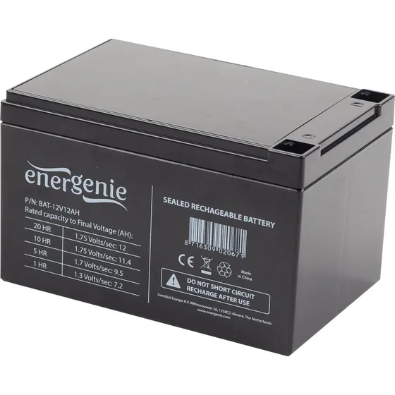 Gembird EnerGenie BAT-12V12AH 12V 12Ah UPS-batteri
