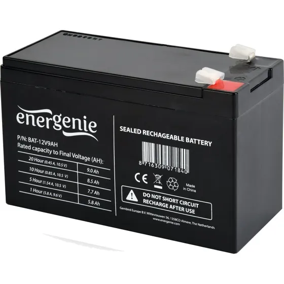 Gembird BAT-12V9AH 12V 9Ah UPS-batteri, sort