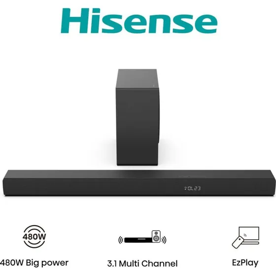 Hisense HS3100 3.1 Soundbar med Subwoofer, Sort