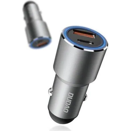 Dudao R4PQ USB-C & USB-A Biloplader 22,5 W, Grå