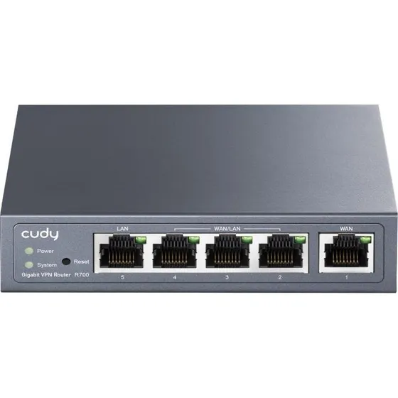 Cudy R700 Gigabit Multi-WAN VPN Router, grå, kablet