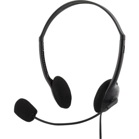 DELTACO HL-21 Stereo Headset, 32 Ohm, Sort, 2m Kabel