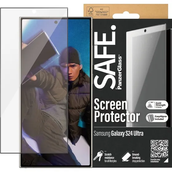 SAFE. by PanzerGlass Skærmbeskytter Sort Transparent for Samsung Galaxy S24 Ultra
