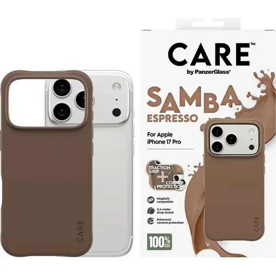 CARE by PanzerGlass Fashionable Case Samba Espresso MagSafe iPhone 17 Pro