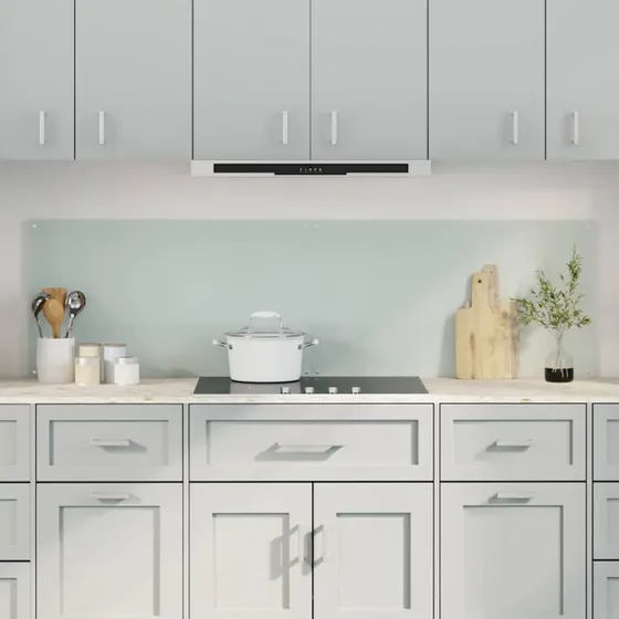 vidaXL Køkkenbacksplash 2 stk Hvid 90 x 50 cm hærdet glas