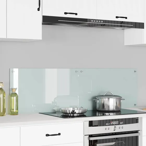 vidaXL Køkkenbacksplash 2 stk Hvid 70 x 40 cm hærdet glas