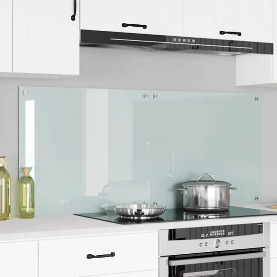 vidaXL Køkkenbacksplash 2 pcs Hvid 70 x 60 cm hærdet glas