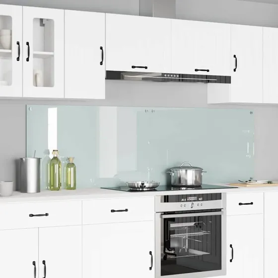 vidaXL Køkkenbacksplash 2 pcs Hvid 100 x 60 cm hærdet glas